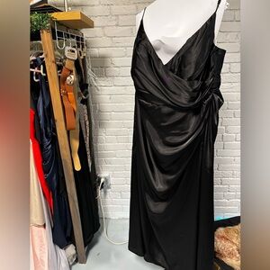 Galina Signature Elegant One Shoulder Black Dress